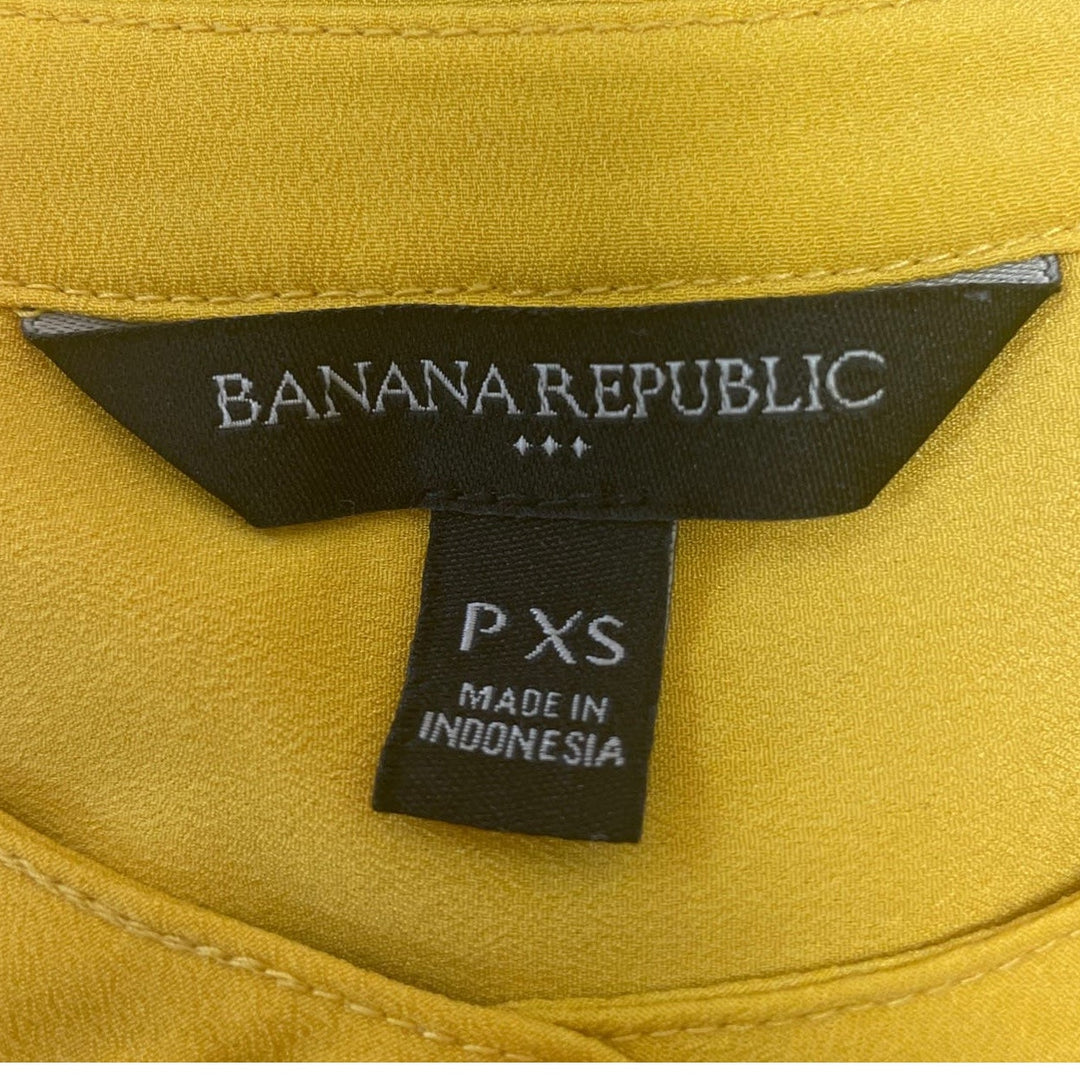 Banana Republic Womens PXS Petite 100% Polyester Bell Sleeve Button Up Blouse