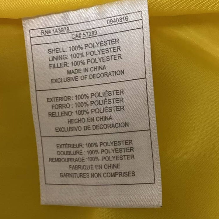 Puma Baby Boys 12 Month Bright Yellow Sleeveless Full Zip Puffer Jacket Vest