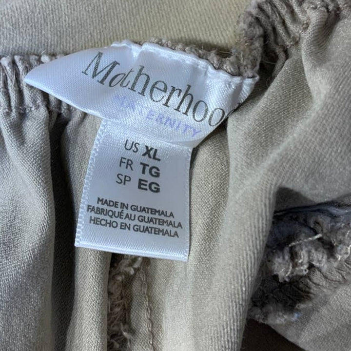 Motherhood Maternity XL Khaki Secret Fit Belly Stretch Panel Long Tan Pants