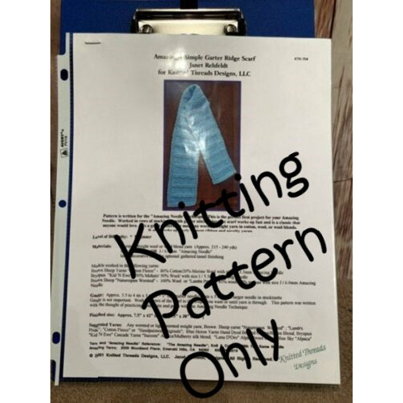 New 2001 Knitted Threads Rehfeldt KTK-704 Amazing Simple Scarf Knitting Pattern