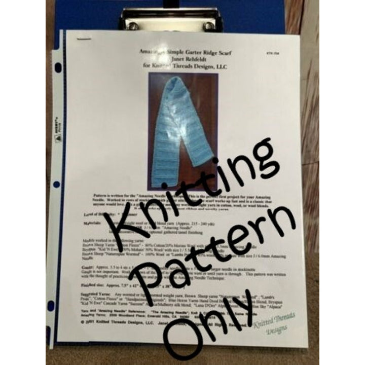New 2001 Knitted Threads Rehfeldt KTK-704 Amazing Simple Scarf Knitting Pattern