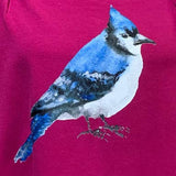 Hand Printed Upcycled Womens 1X Watercolor Blue Jay Bird Lover Sleeveless Top