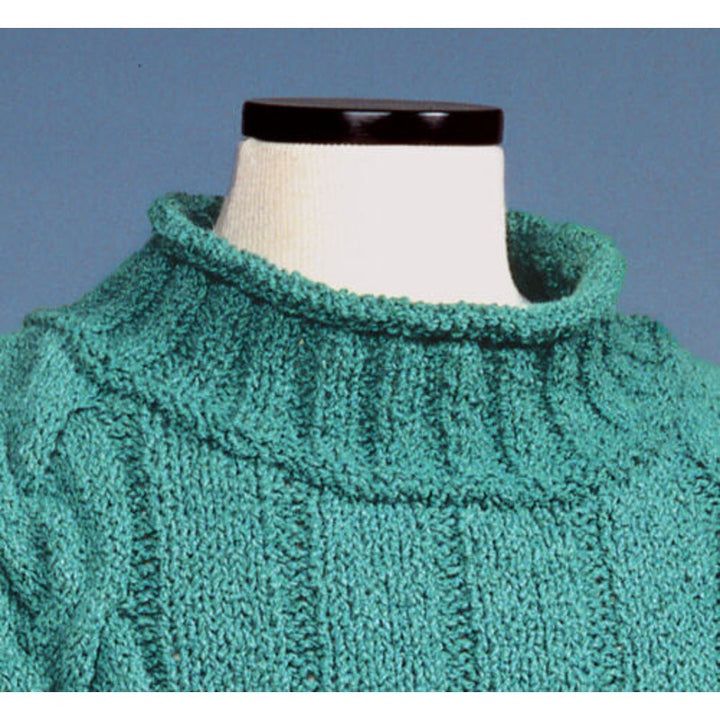 New Sue McCain Vermont Fiber Design 121 Cable Wide Rib Rollneck Pullover Pattern