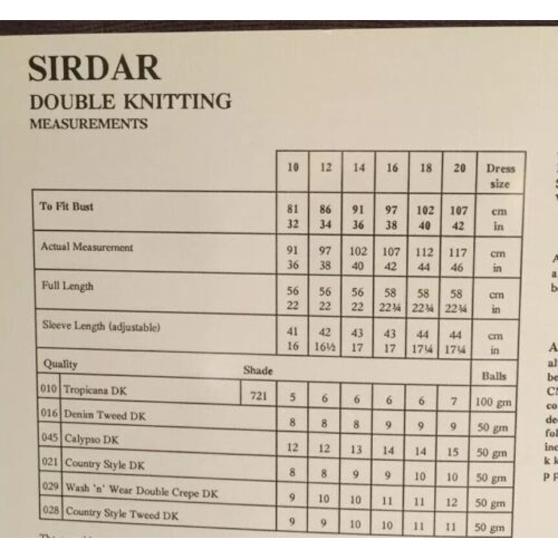 New Sirdar 5635 Tropicana Double Knitting Cardigan Sweater Knitting Pattern