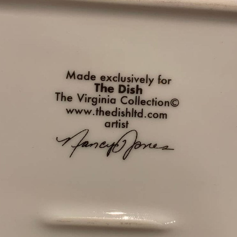 Vintage Dish Collection Nancy Jones State of Virginia Small Square Ceramic Plate