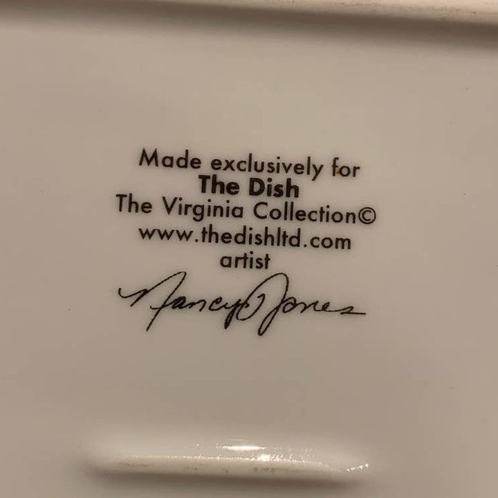Vintage Dish Collection Nancy Jones State of Virginia Small Square Ceramic Plate