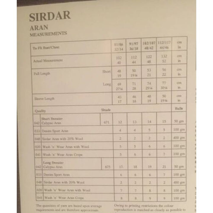 New Sirdar 5459 Calypso Aran Mens Womens Pullover Sweater Knitting Pattern