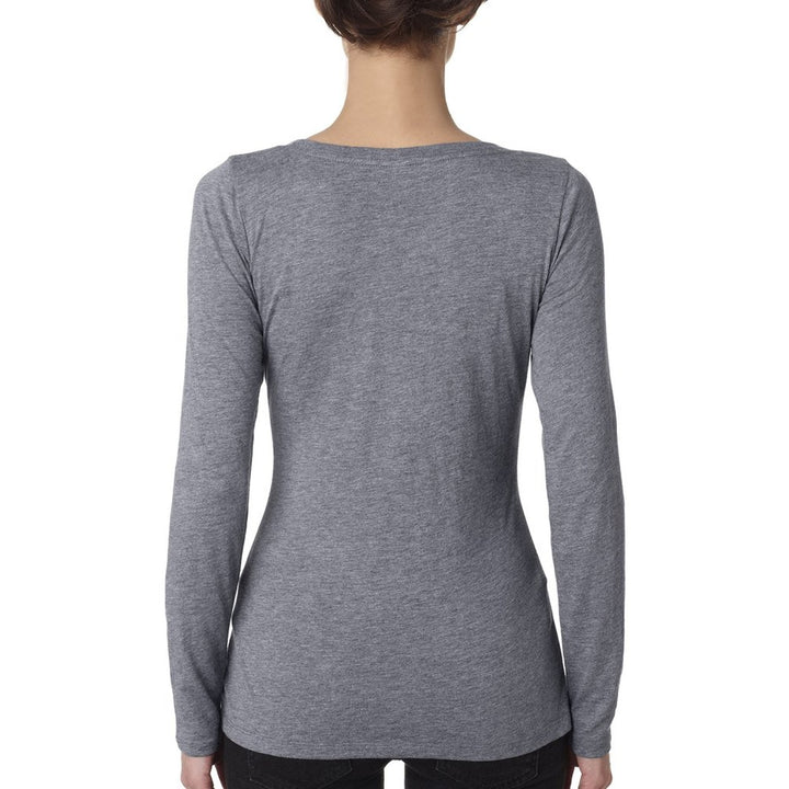New Womens Medium Hand Printed Elephant Long Sleeve PolyCotton Scoop Neck Tee