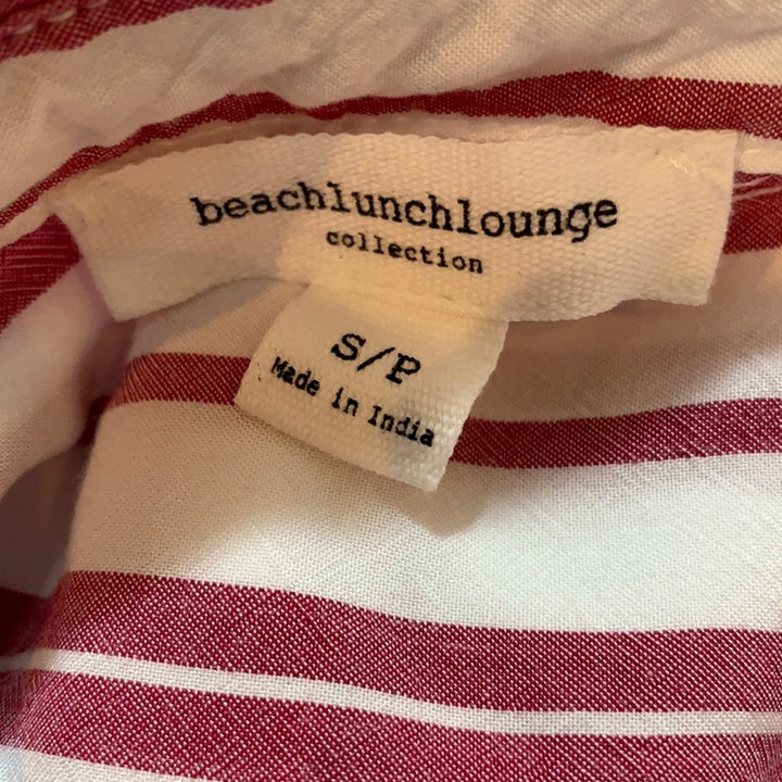 Beach Lunch Lounge Small Striped Button Down 100% Viscose Casual Shirt Top