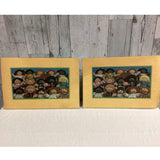 2 Vintage 1980s Cabbage Patch Kids Dolls Collection Laminated Plastic Place Mats