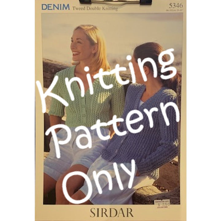 New Sirdar 5346 Denim Tweed Ladies Cropped Cardigan Sweater Knitting Pattern