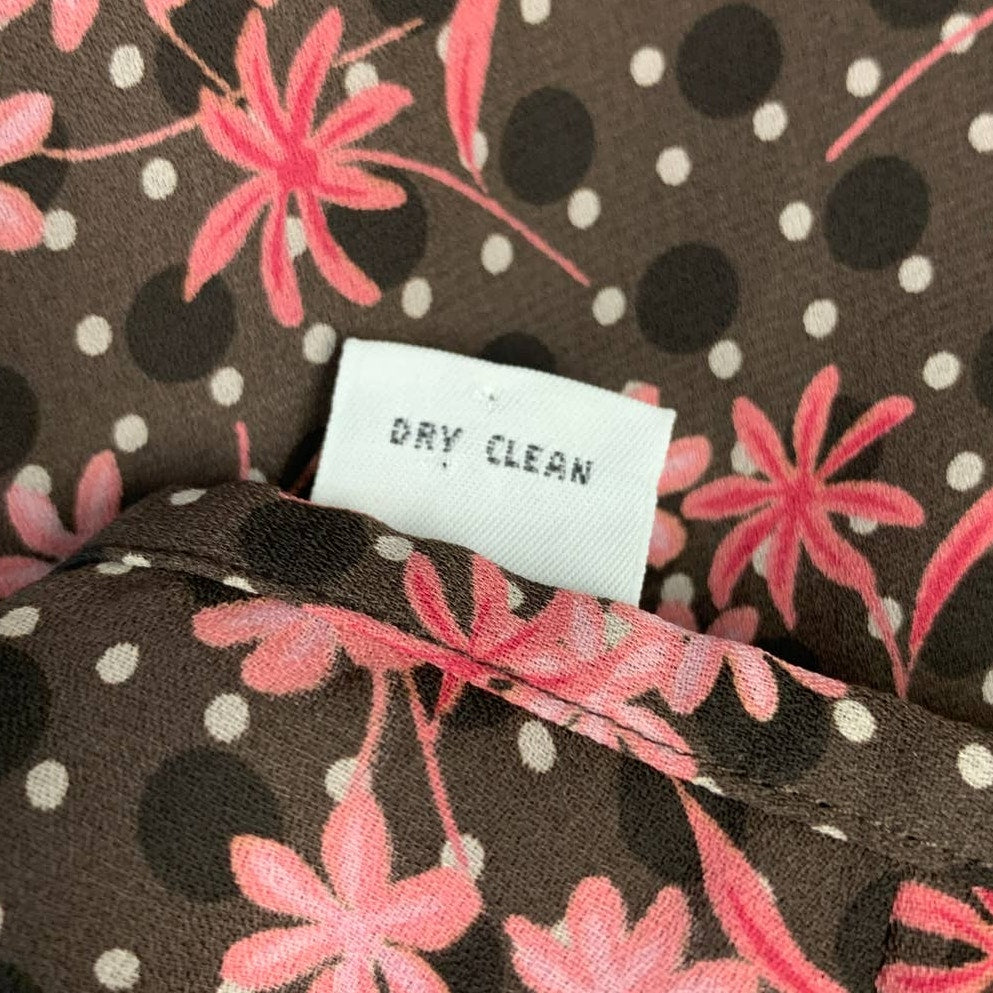 Ann Taylor LOFT Size 4 Polyester Knee-Length Flutter Floral Polka Dot Skirt