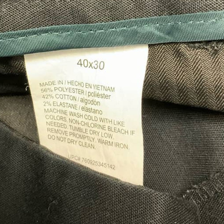 Lot of 3 Perry Ellis Portfolio 40 X 30 Basic Black Flat Front Dress Pants