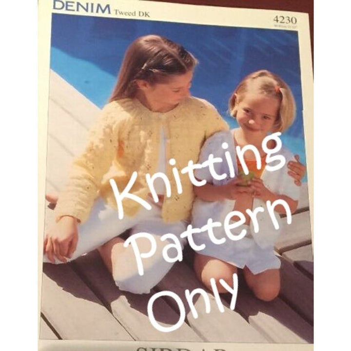 New Sirdar 4230 Denim Tweed Child Double Knitting Cardigan Sweater Pattern