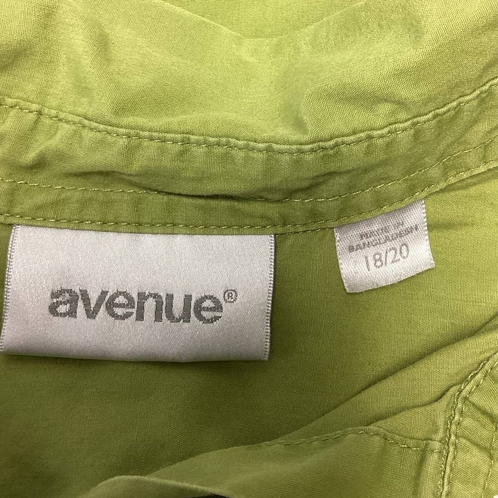 Avenue Womens Plus Size 18/20 Cotton Long Sleeve Button Up Front Pocket Shirt