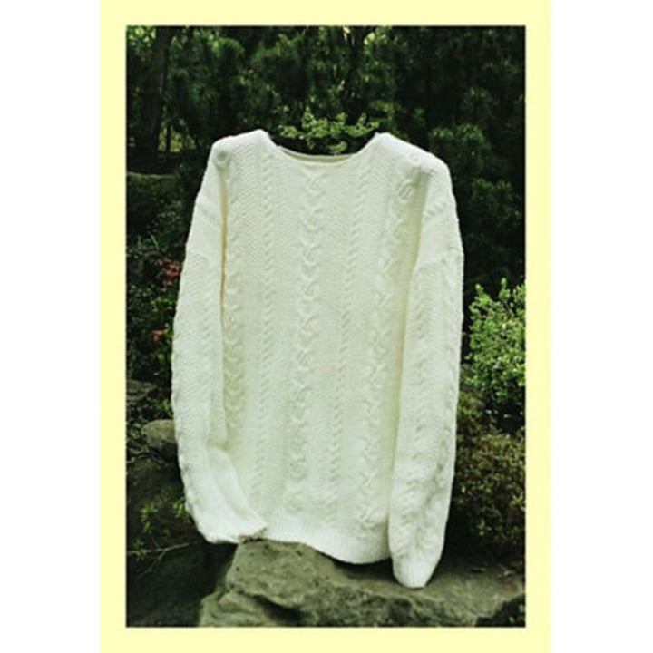 New Sarah James WS102 Cable and Lace Sweater Knitting Pattern