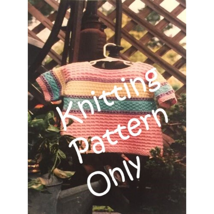 New Sarah James CH-514 Summer Sampler Pullover Sweater Child Knitting Pattern