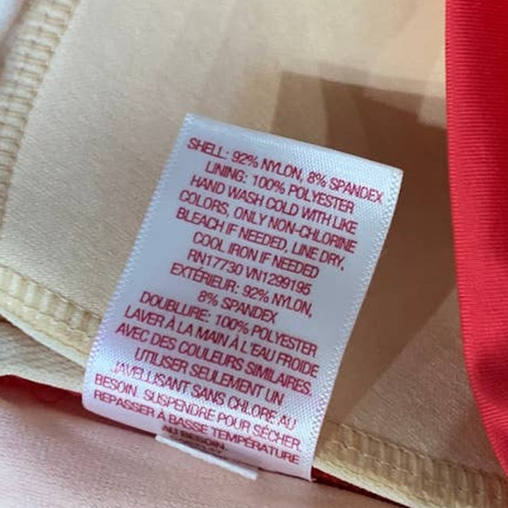 Merona Medium Criss Cross Neck Tie Padded Bra Nylon Spandex Watermelon Swim Suit