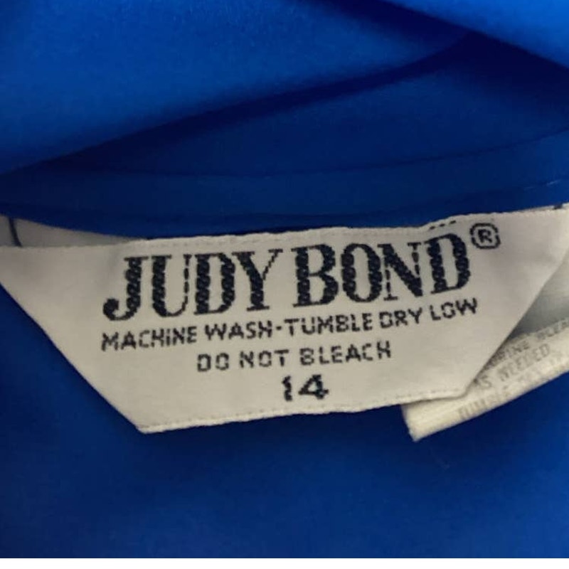 Vintage 1990s Judy Bond Size 14 100% Polyester Front Tie Button Up Career Top