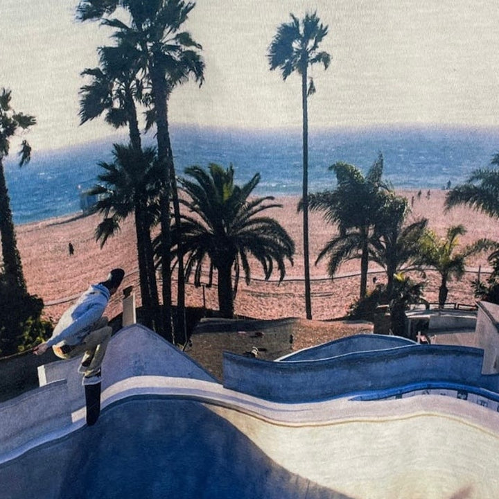 H&amp;M Boys 10/12 Skateboarding Half Pipe Palm Tree Beach Short Sleeve Tee
