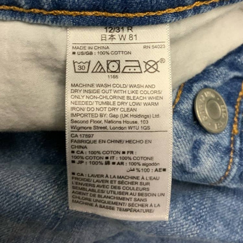 GAP Size 12 X 31 Sexy Boyfriend Fit 100% Cotton Denim Lighter Wash Blue Jeans