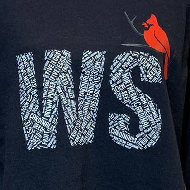Wingspan Inspired Mens 2XL Northern Cardinal Hand Printed Upcycled Sweatshirt