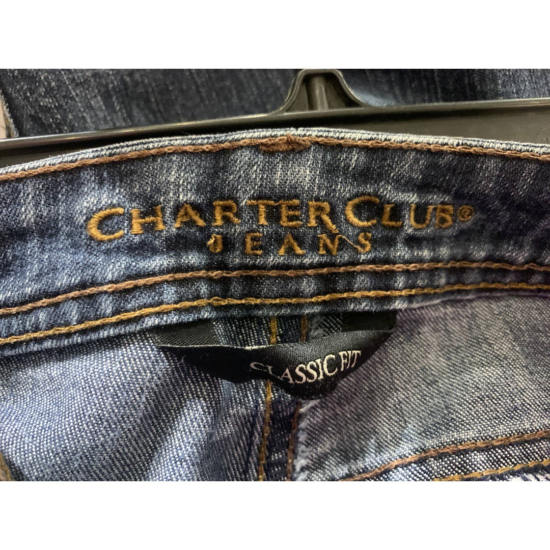 Charter Club Size 12 Classic Fit Medium Wash Stretch Cotton Denim Blue Jeans