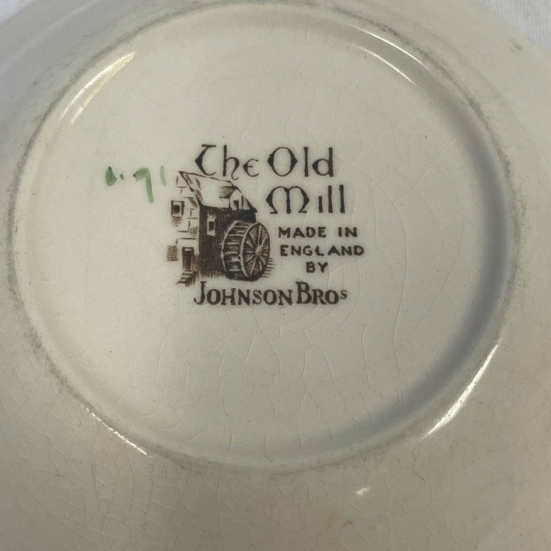 2 Vintage The Old Mill Made In England by Johnson Bros Round Bowl Square Plate