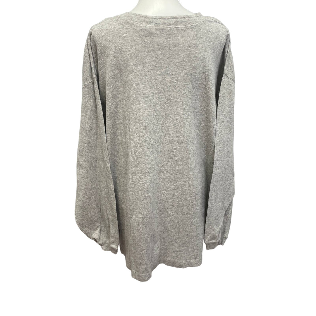 Upcycled Hand Printed Mens XL Rhino Jungle Long Sleeve Buttoned Henley Shirt