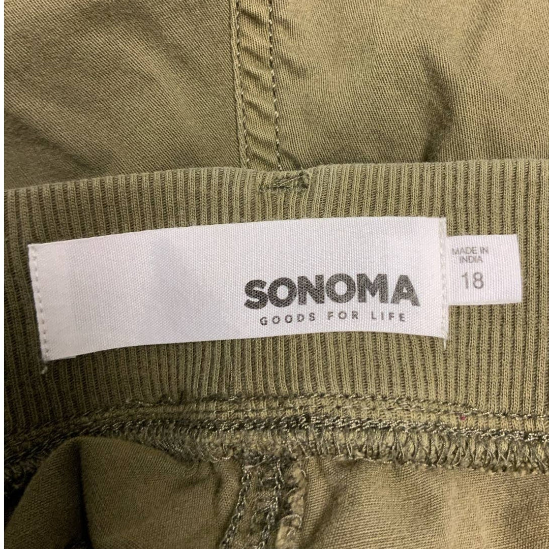 Sonoma Goods for Life Plus Size 18 Olive Green Cotton Blend Cargo Pants