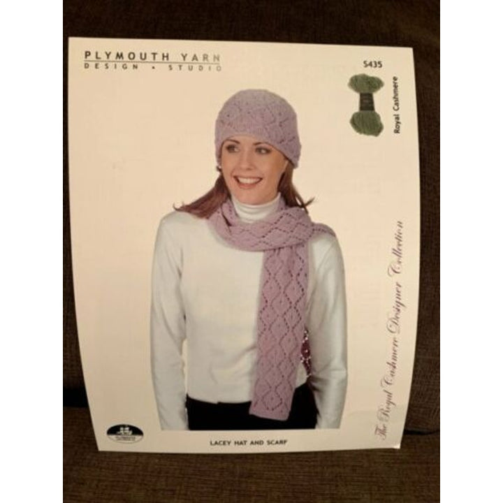 New Plymouth Yarn Design Studio S435 Royal Cashmere Hat Scarf Knitting Pattern