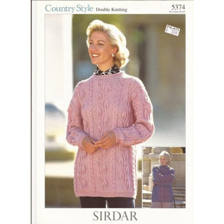 New Sirdar 5374 Country Style Double Knitting Ladies Pullover Knitting Pattern