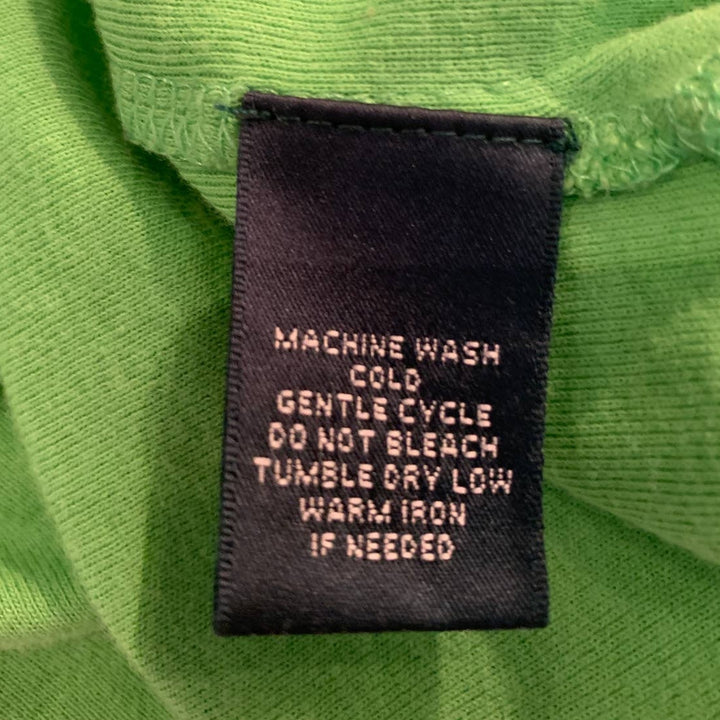 Lauren Ralph Lauren 1X 100% Cotton Short Sleeve Zipper Detail Neon Green T-Shirt