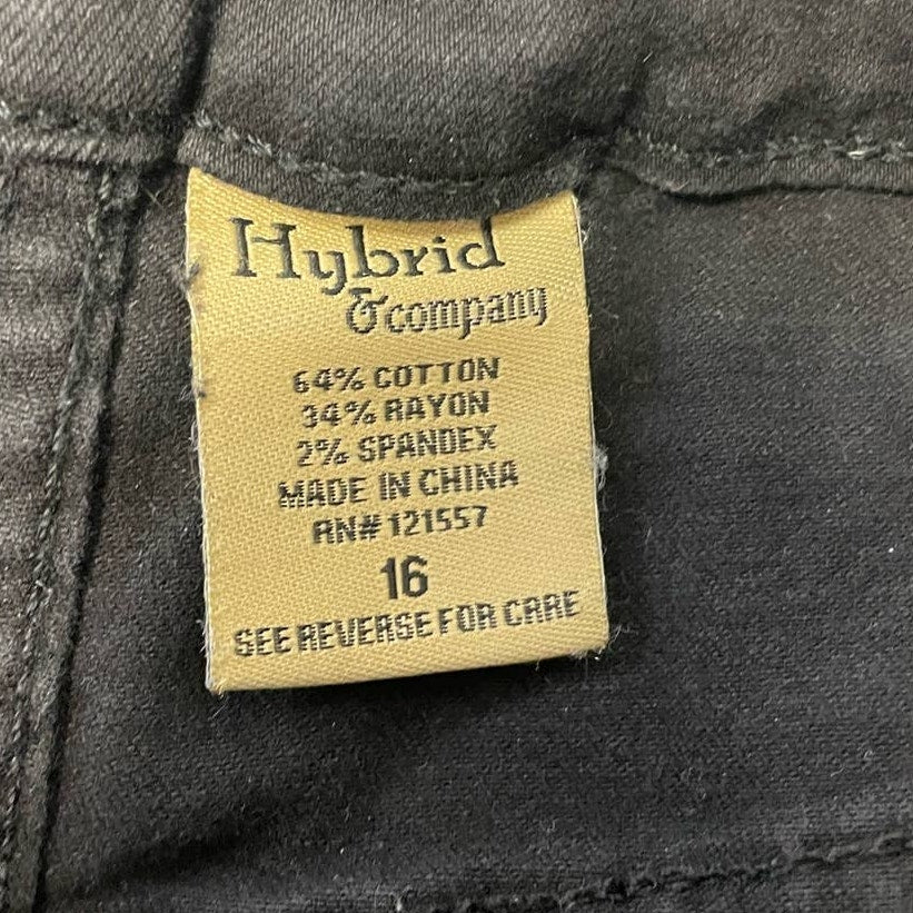 Hybrid &amp; Company Womens Size 16 Black Factory Distressed Cotton Blend Jeans