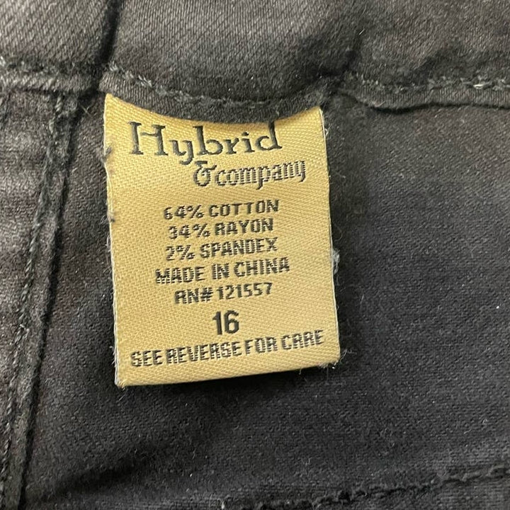 Hybrid &amp; Company Womens Size 16 Black Factory Distressed Cotton Blend Jeans