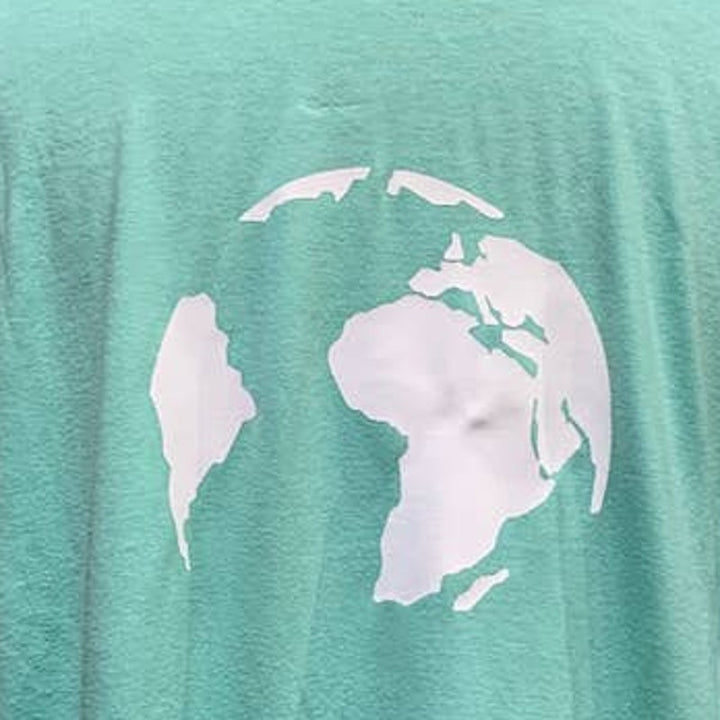 Hand Printed Upcycled Womens Large Saving the Planet is My Superpower Tee