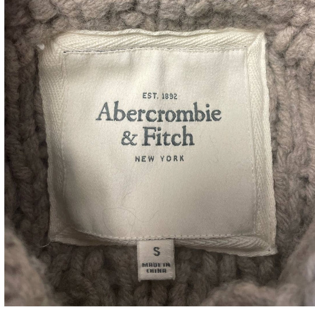 Abercrombie &amp; Fitch Small 100% Wool Button Up Sleeveless Mock Hoodie Sweater