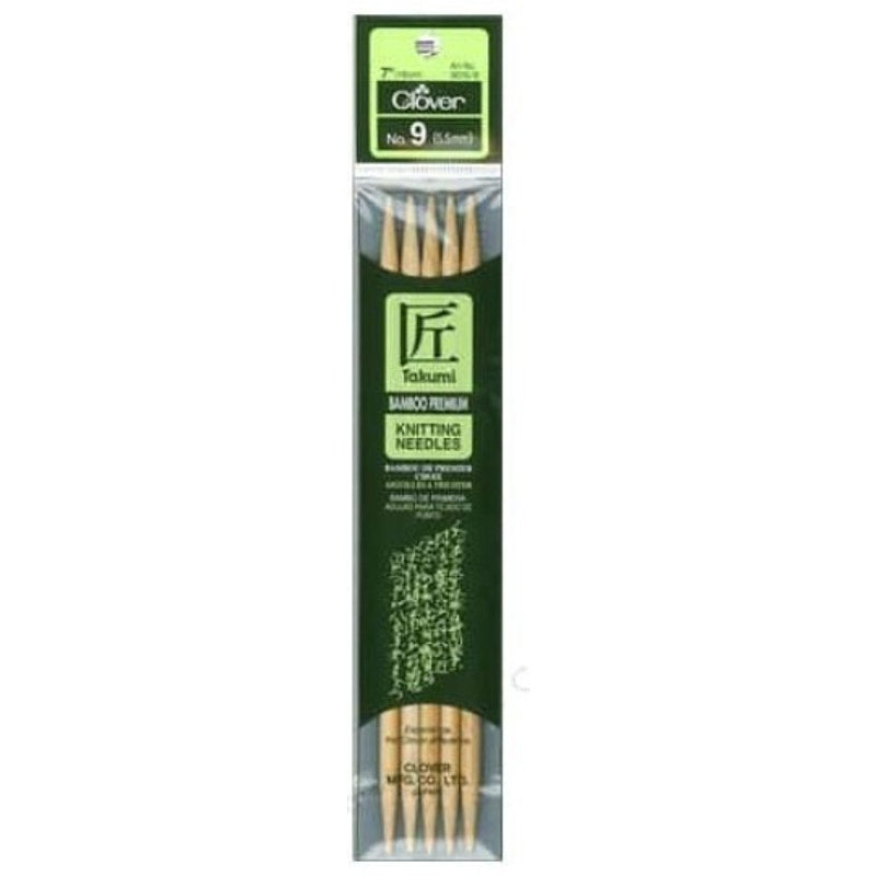 Lot of 2 New Clover Takumi Bamboo Double-Pointed Needles, Size 9