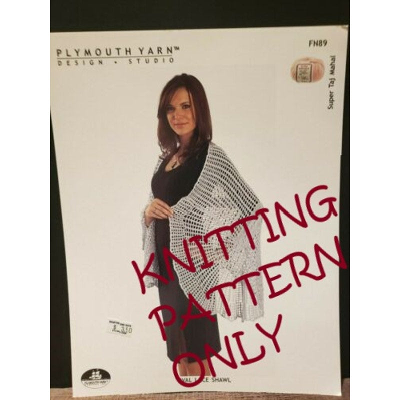 New Plymouth Yarn Design FN89 Super Taj Mahal Oval Lace Shawl Knitting Pattern