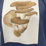 Hand Printed Upcycled XL Pleurotus Spodoleucus Oyster Mushroom Short Sleeve Tee
