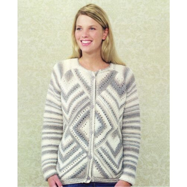 New Susan Mills Reynolds Santana 82319 Dominoe Cardigan Sweater Knitting Pattern