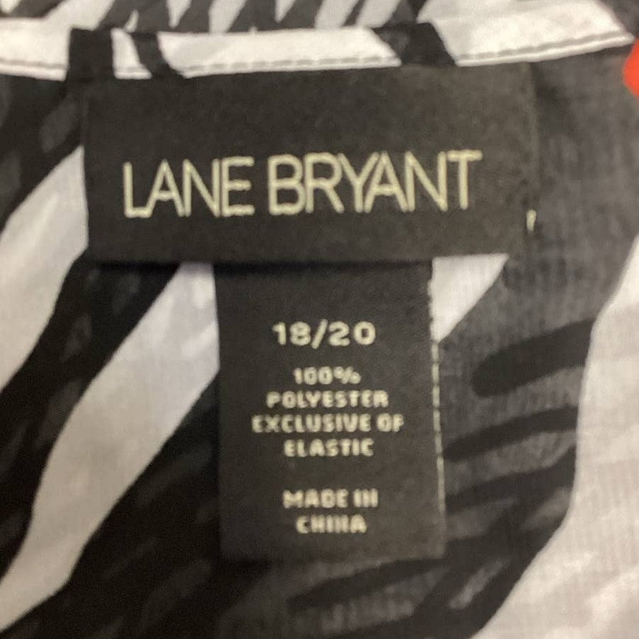 Lane Bryant Plus Size 18/20 Gathered Waist Sheer Floral V Neck Flowy Blouse Top