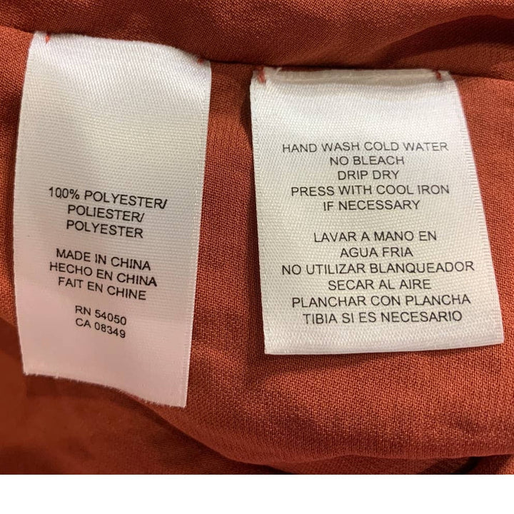 New Rachel Rachel Roy XS Asymmetrical Shoulder Ruffle Terra Cotta Orange Top