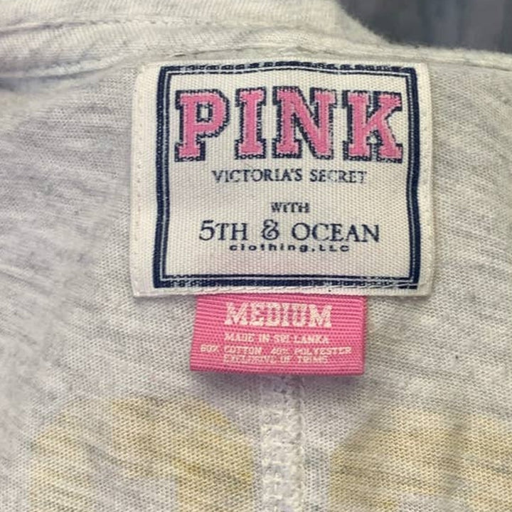 Mizzou Columbia Tigers Womens Medium Pink 5th &amp; Ocean V-Neck Cotton Blend Tee