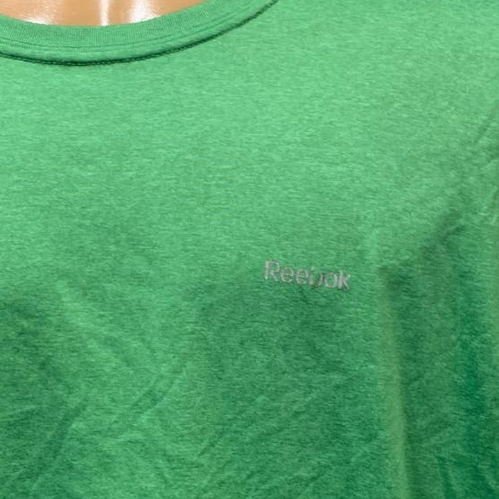 Reebok XL Mens Green Short Sleeve 100% Polyester Crew Neck Athletic Tee