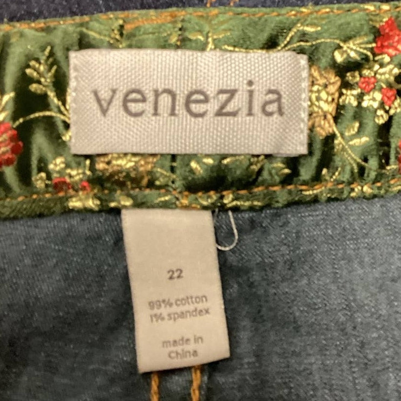 Venezia Plus Size 22 Stretch Cotton Blend Dark Wash Denim Blue Jean Shorts