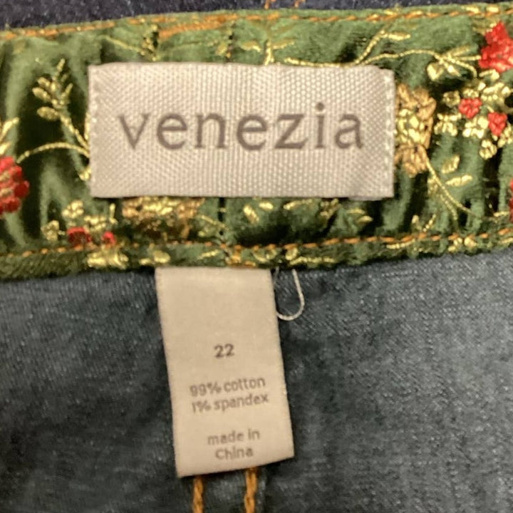 Venezia Plus Size 22 Stretch Cotton Blend Dark Wash Denim Blue Jean Shorts