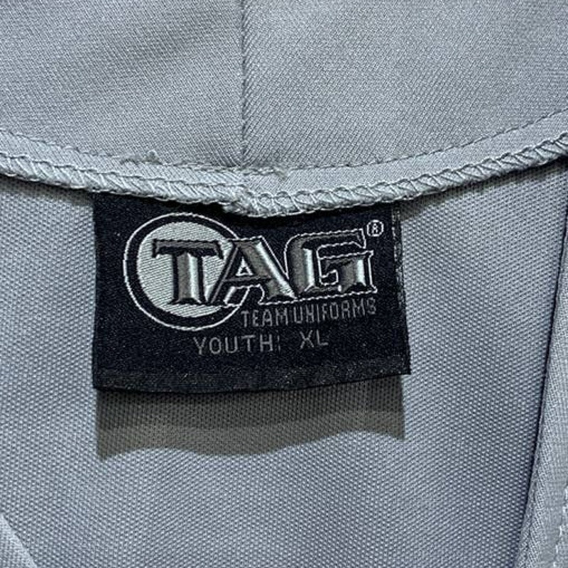 New Tag Team Uniform Youth XL Gray Button Down Baseball Short Sleeve Jersey
