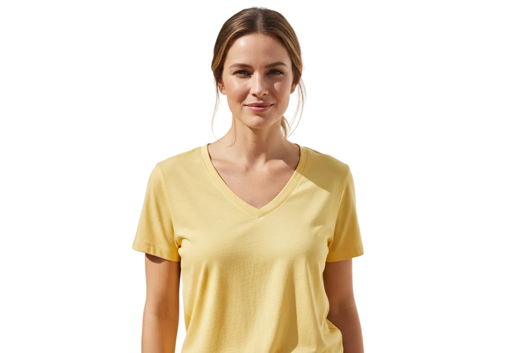 New Eddie Bauer Womens Stretch Cotton V-Neck Favorite Solid Tee Shirt